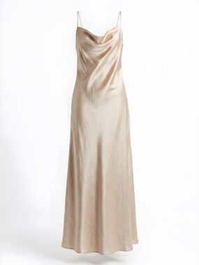 Watters Strapless Satin Slip Dress in Cream